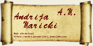 Andrija Maricki vizit kartica